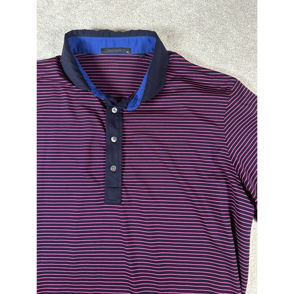 Greyson Mens Polo Shirt XL Multicolor Striped‎ Golf Performance Wolf Flawless - Picture 4 of 10